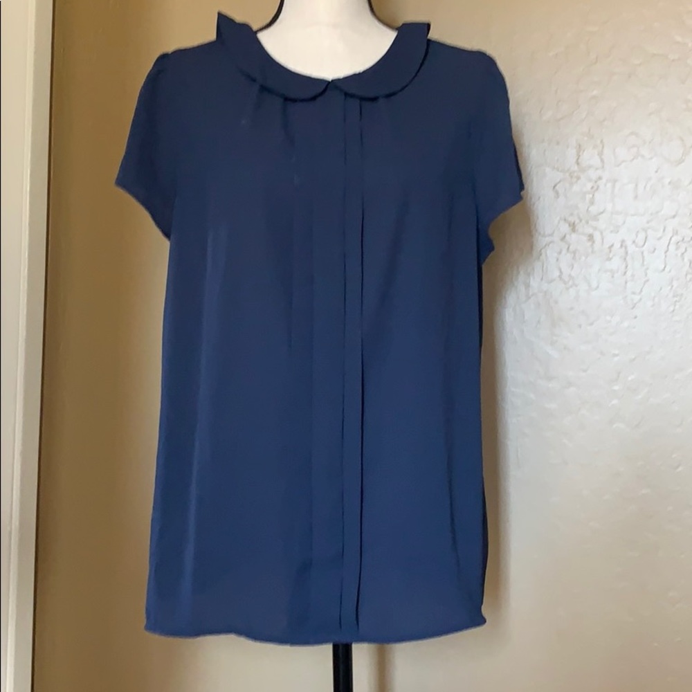 Anne Taylor Navy blue cute blouse